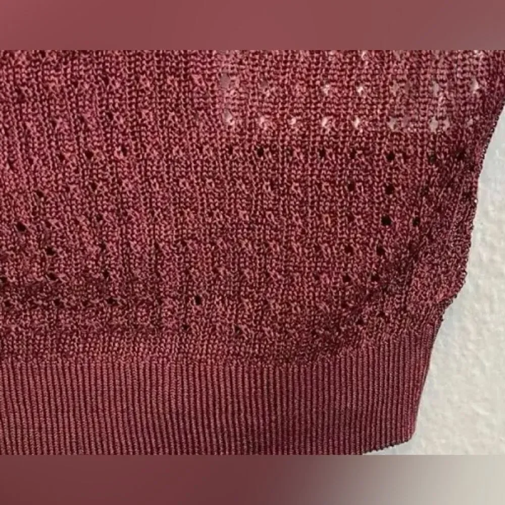 🛍️Free People H2O Crew pullover Top in Row garnet size: Medium 🎉Long sleeve ✨